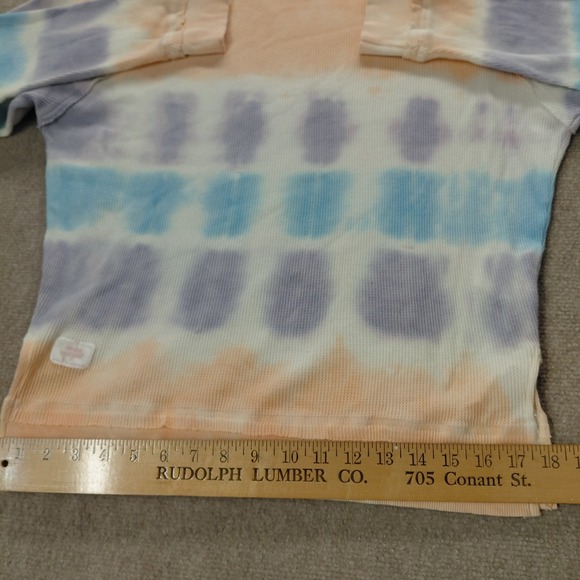 Simply Southern Womens XL Long Sleeve Waffle Henley Tie Dye Coastal Hippie Boho - Picture 6 of 12